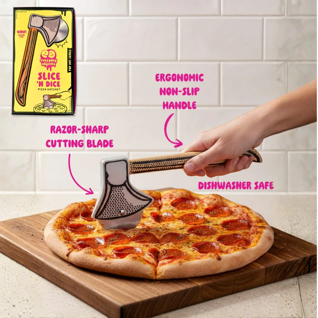 Callouts: razor-sharp cutting blade, ergonomic non-slip handle, dishwasher safe
